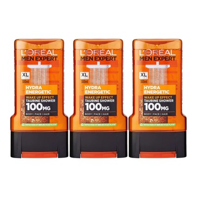 L'Oréal Paris Hydra Energetic Wake Up Effect Taurine Shower, 300ml (Pack of 3)