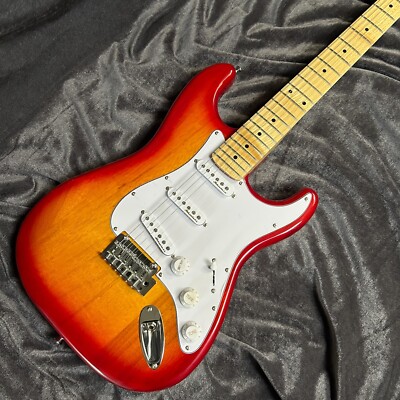 ST Electric Guitar Cherry Sunburst Color Maple Fretboard Basswood Body 22 Frets