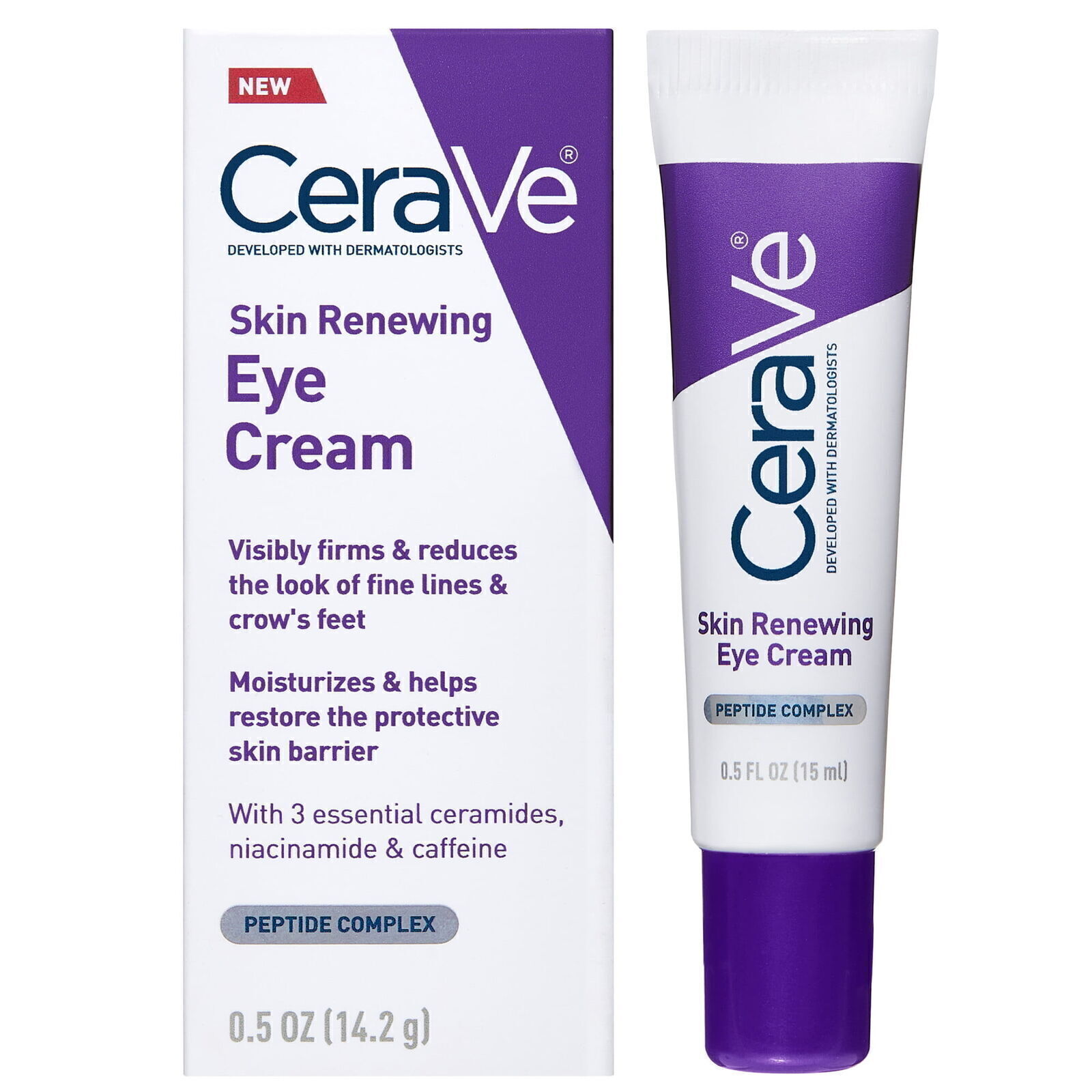 Cerave Skin Renewing Eye Cream 0.5 oz Anti-Aging Wrinkles Ca