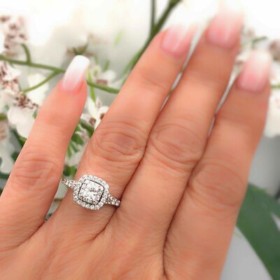 Neil Lane Diamond Engagement Ring Princess 1.00 tcw 14k White Gold $3,300 Retail