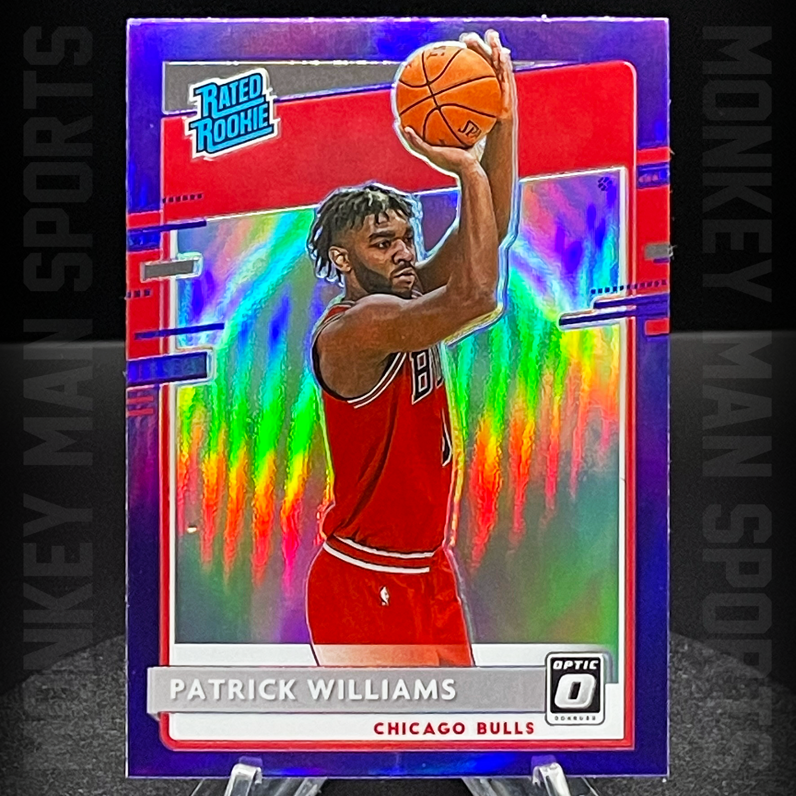 2020-21 Optic - Patrick Williams Rated Rookie RC - #154 PURPLE OPTIC HOLO BULLS