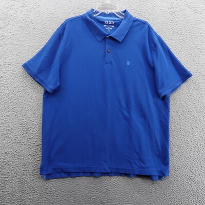 Izod Advantage Polo Shirt Mens XXL Blue Stretch Performance Casual Golf