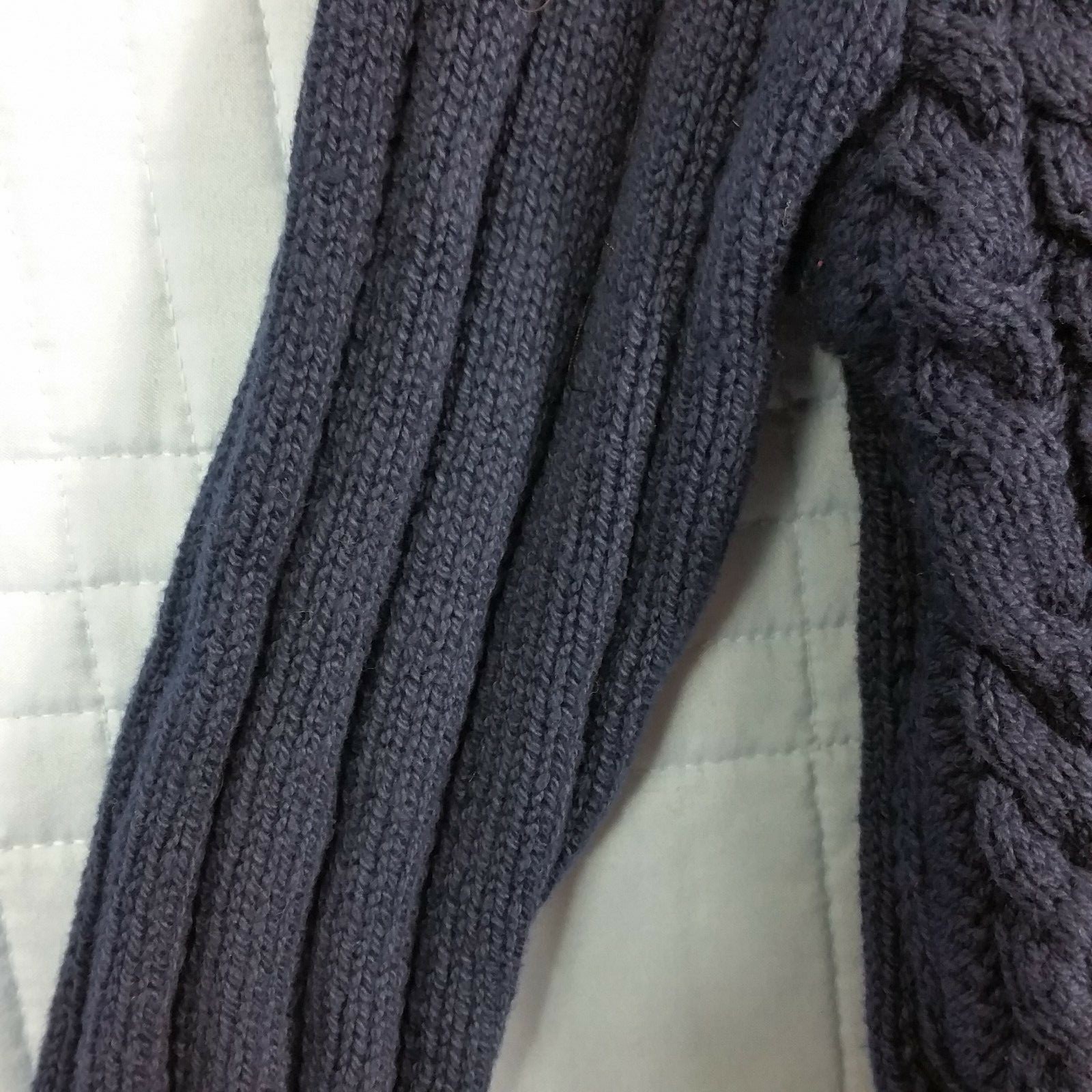 J.Khaki Boys Medium Navy Long Sleeve Pullover Cable Crew Neck Sweater