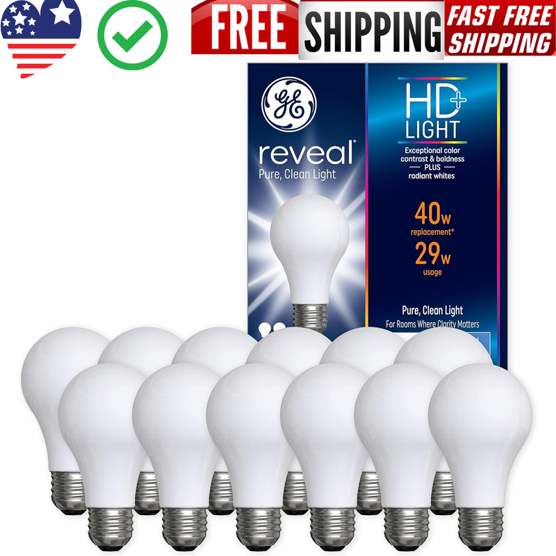 GE Reveal Light Bulbs, HD Light, 29 Watt (40 Watt Equivalent) A19 General Purpos