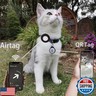 TAGHELP Reflective Breakaway Cat Collar with Apple AirTag Holder with Smart ID tag, QR Code Tag and Bell - Personalized Real-Time Tracking for Cats and Kittens,NO APP (Sky Blue)