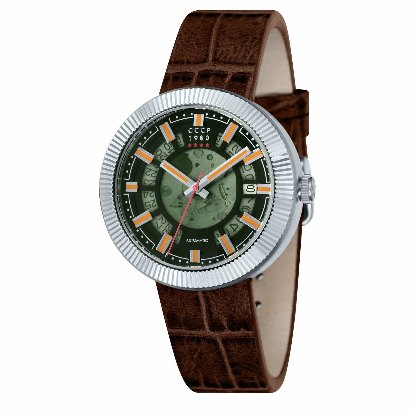 Cccp Men S Cp 7025 03 38mm Green Dial Leather Watch Ebay