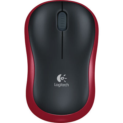 Logitech Wireless Mouse M185, Maus, optisch, kabellos, 3 Tasten, rot