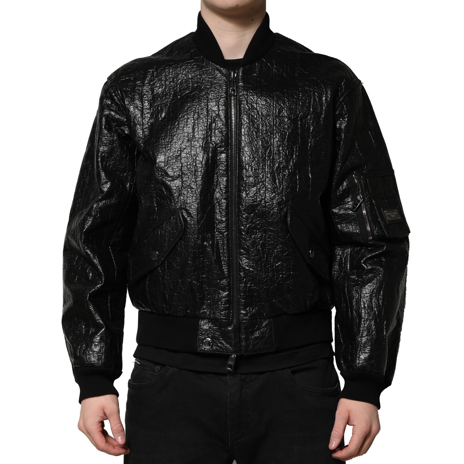 DOLCE&GABBANA ジャケット ブラック 48 Leather jacket Dolce & Gabbana Black size 48 IT in Leather