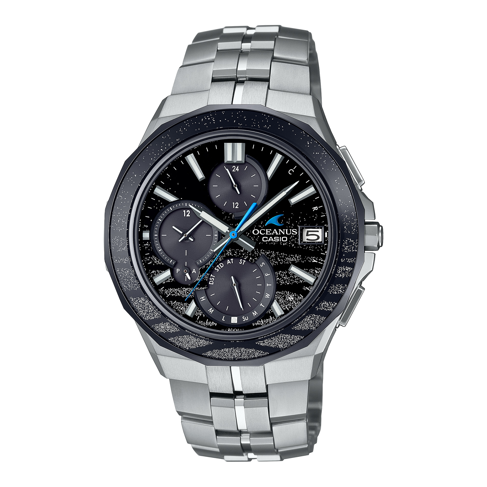 Pre-owned Casio Oceanus Ocw-s5000me-1ajf Manta Bluetooth Radio Solar Titanium Watch