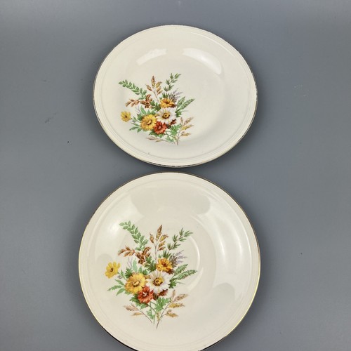 Vintage Edwin M. Knowles China Co 2 saucer Semi Vitreous USA
