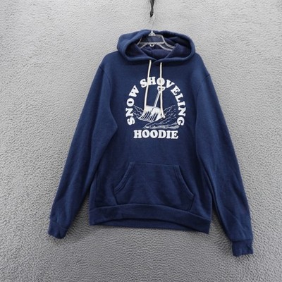 Where Im From Mens Snow Shoveling Hoodie Sweatshirt Large Navy Blue NEW