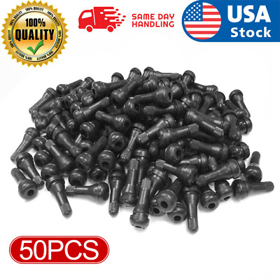 100pcs Car Tire Stem TR 413 TR413 Snap-In Tire Valve Stems Short Black Rubber