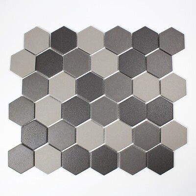 Backsplash Tile Mosaic Hexagon Gray, Wall and Floor Kitchen - Bathroom