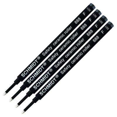 4 Pack - 888 Black Fine Rollerball Refill