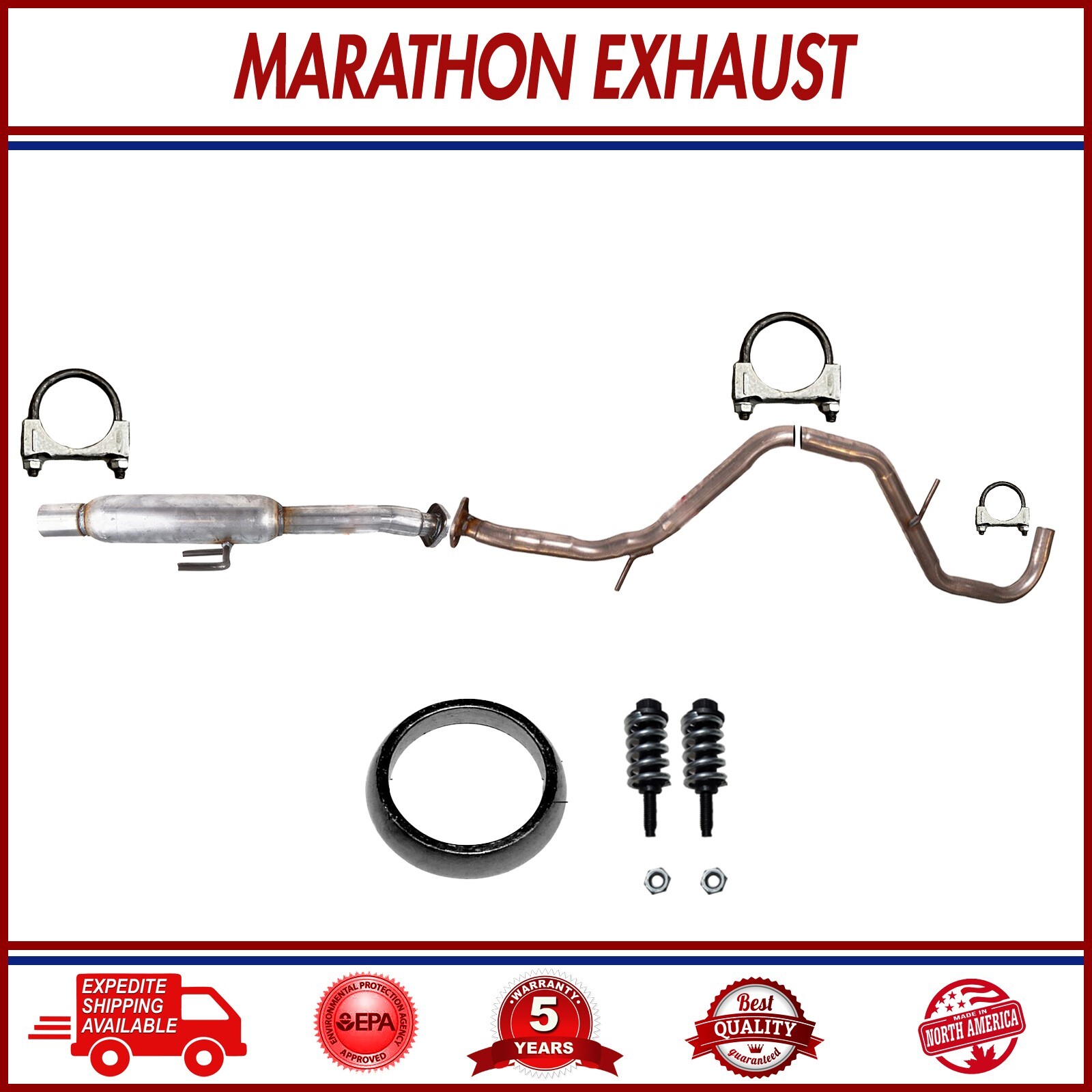 Exhaust Resonator+Pipe Fits : 2020-2022 Toyota Corolla 1.8L Base,L,LE,XLE Models