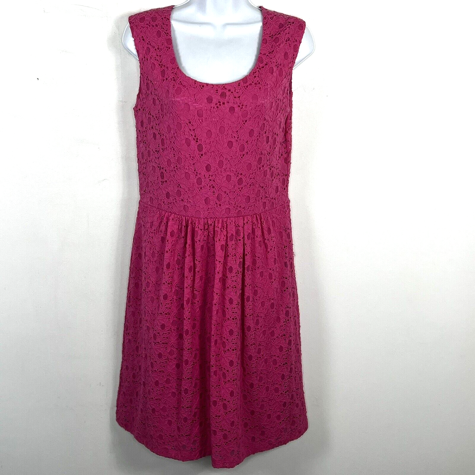 Ronni Nicole Womens Sleeveless Dress Sz M Pink Floral Lace