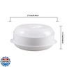 Plastic Microwave Heating Steamer with Lid and Tray (White)