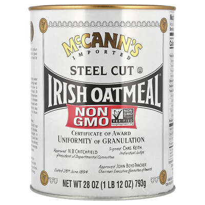 McCann s Irish Oatmeal Steel Cut Oat Meal 28 oz 793 g All-Natural, Sodium-Free,