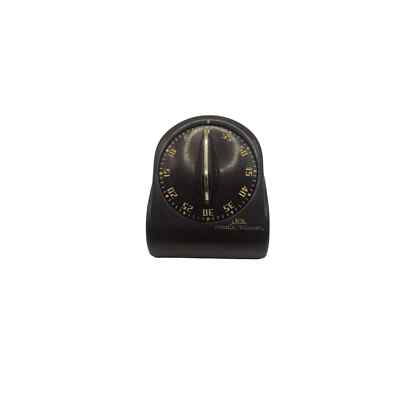 Vintage Lux Minute Minder 60 minute Kitchen Timer Brown  MCM -  WORKS!