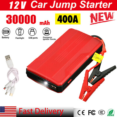 30000mAh Car Jump Starter Booster Jumper Box Power Bank Battery Charger Durable