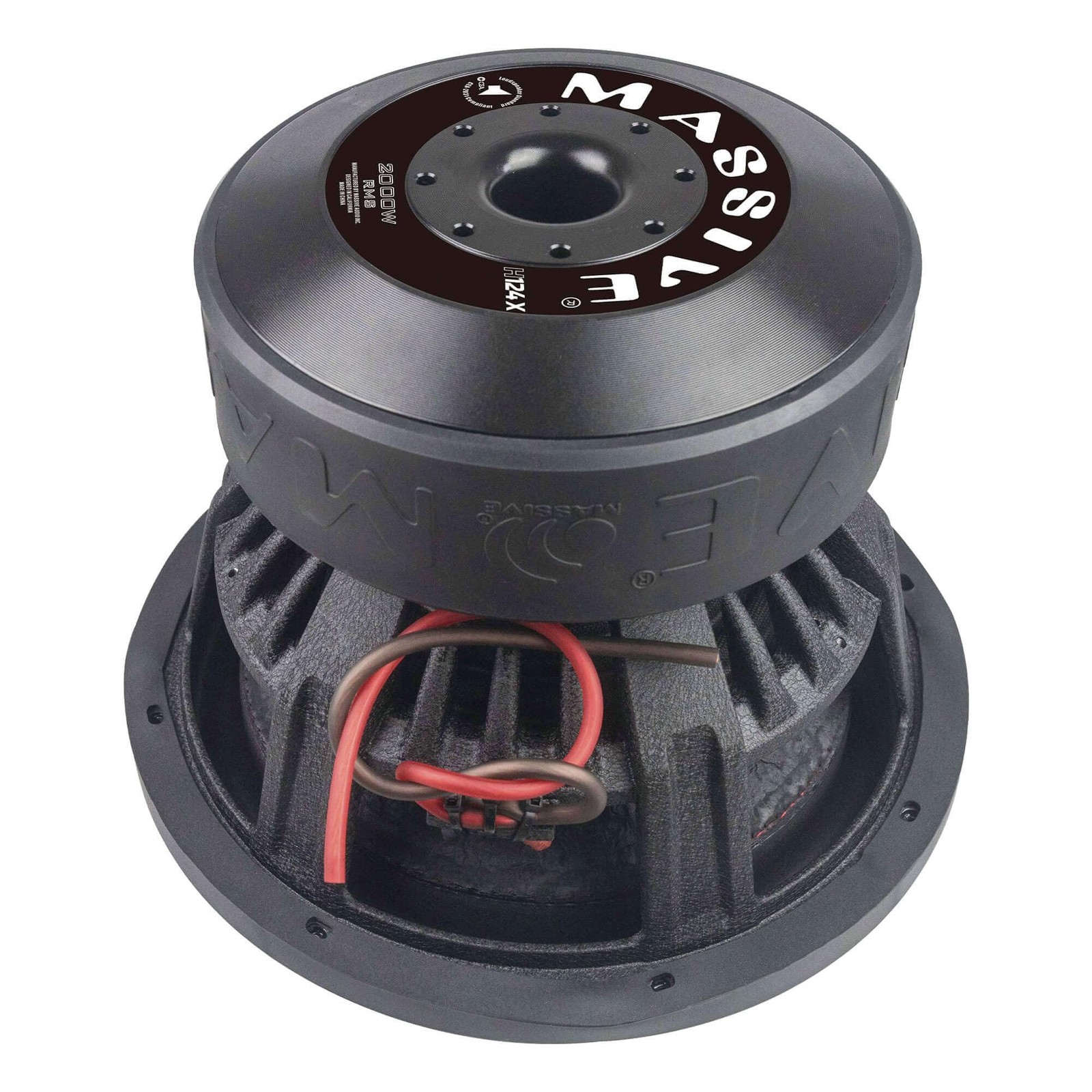 Massive Audio H124X 12-inch 2000 Watts RMS Dual 4 Ohm 3" V.C. Mega Subwoofer