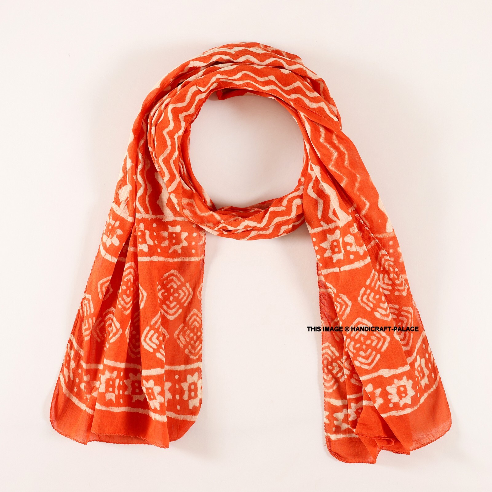 INDIAN BLOCK PRINT SCARF LONG SOFT COTTON NECK HEAD WRAP