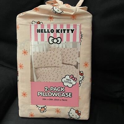 Sanrio Pink Flower Hello Kitty Set of 2 Cotton Pillowcases 20 x 30 Standard