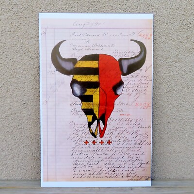 Ledger Art-Native American Print-Comanche/Kiowa-''Buffalo Medicine''-Hatfield