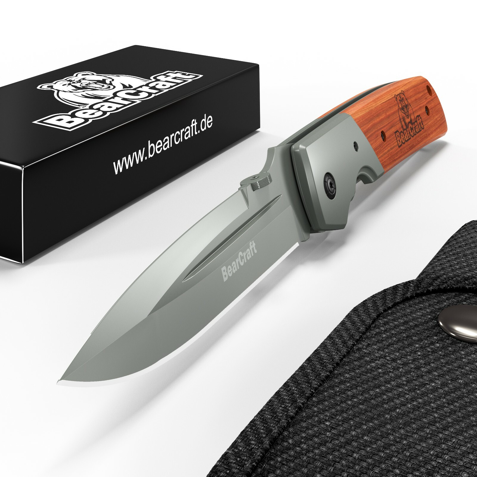 BearCraft Klappmesser Extra Lang | Survival Taschenmesser | Outdoor Messer
