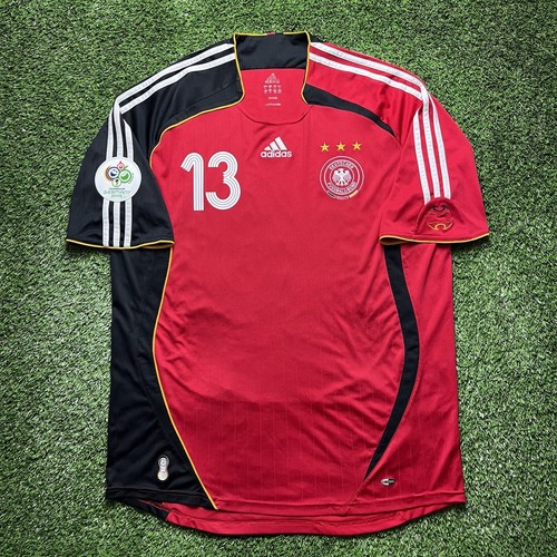 06 ドイツ代表　13 バラック　ユニフォーム 2006 Germany Ballack #13 Jersey Shirt Red Away Adidas L Fifa