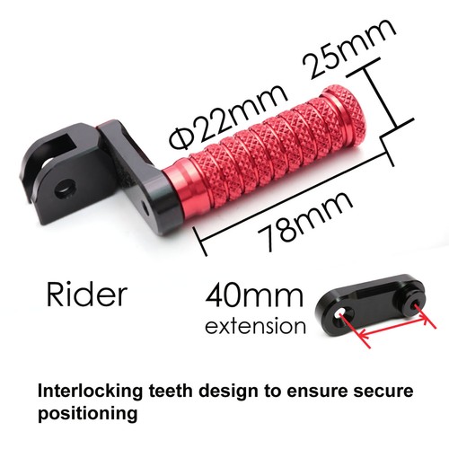 Red M-Grip Front 1.5" Extended Foot Pegs For Razor MX350 MX400 MX500 MX650