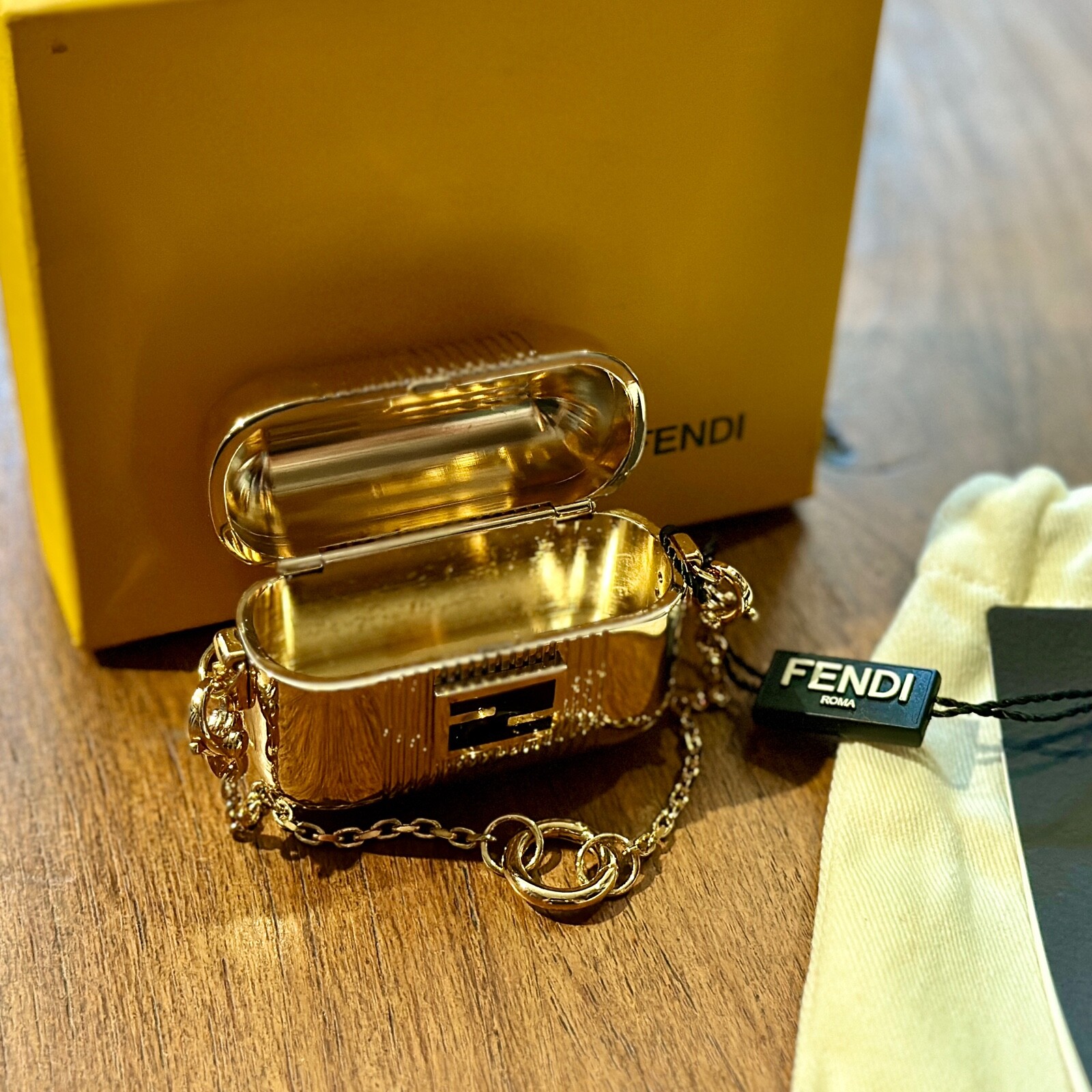 FENDI x CHAOS AirPods Pro case metal gold colour rare | eBay