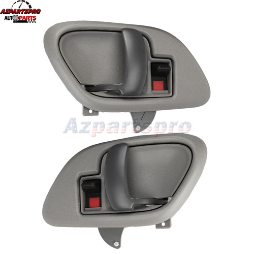 Gray Interior Inside Door Handle w/ Bezel LH & RH Pair Set For Chevy C1500 Truck