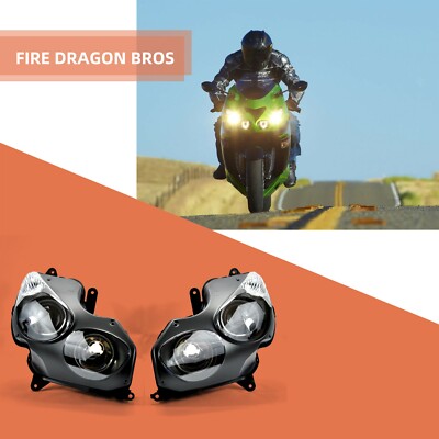 FDB Headlight Assembly Headlamp Clear For Kawasaki 2006 2011