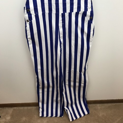 Game Bibs Overalls  Large Striped Blue White Adjustable Straps Football College
