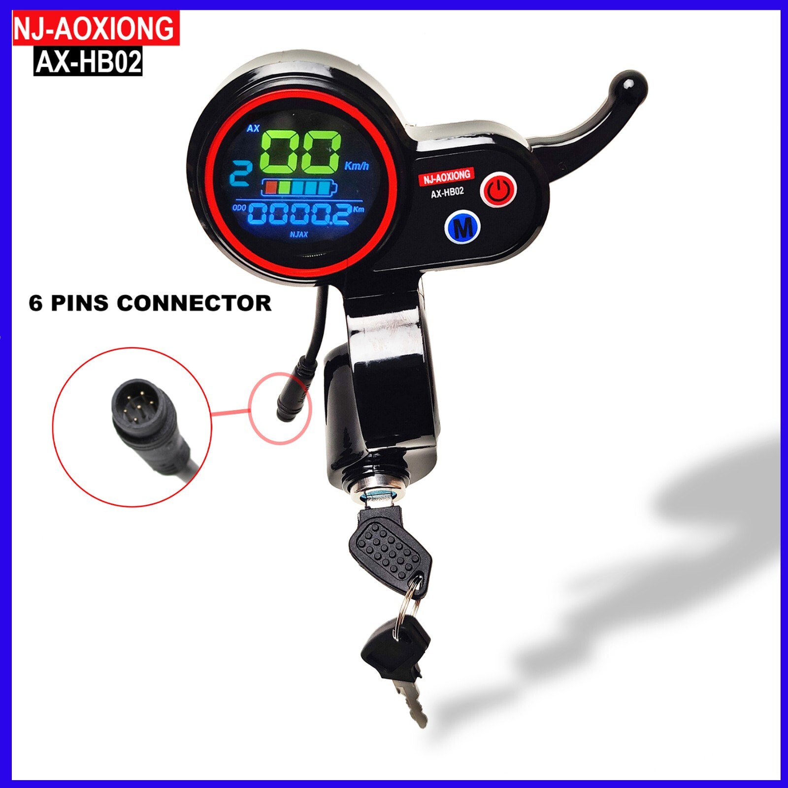 NJAX-T NJ-AOXIONG AX-HB02 DisplayThrottle Ignition 2 Key 48V NJAX-T NJ-AOXIONG AX-HB02 DisplayThrottle Ignition 2 Key 48V