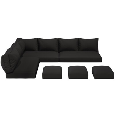 7 Pieces Outdoor Rattan Sectional Sofa Patio Furniture Set w/ Protection Cover