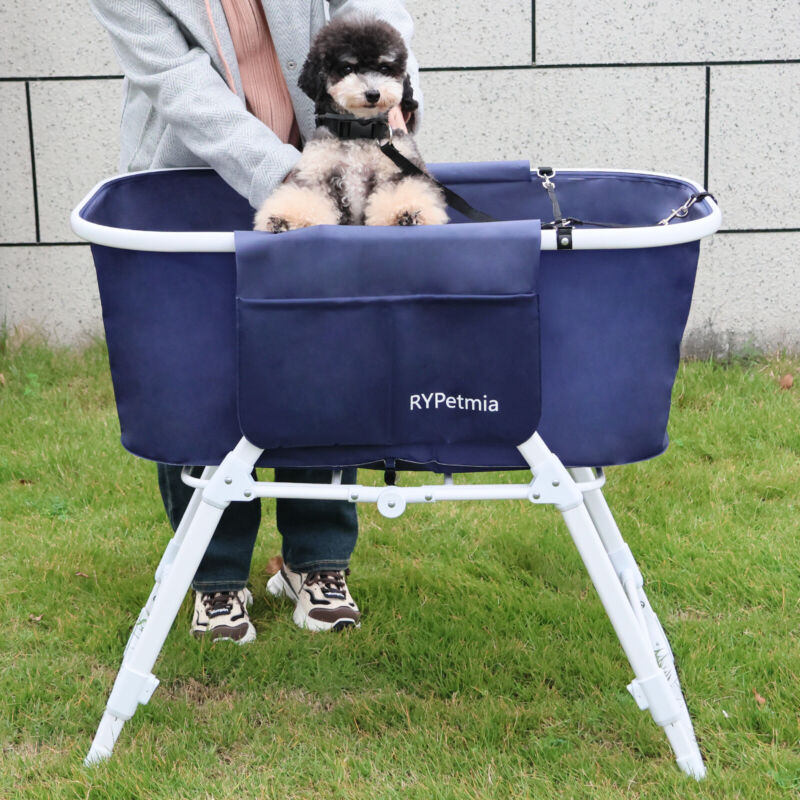 Dog Bath Tub Elevated Folding Pet Wash Station Height Adjustable
