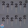 Gexolenu 24 PCS Black Double-sided 2nd Birthday Cupcake Toppers, Glitter Age TWO Cake Picks Decor, Second Happy Birthday Party Decorations Baby Shower Anniversary Party Supplies