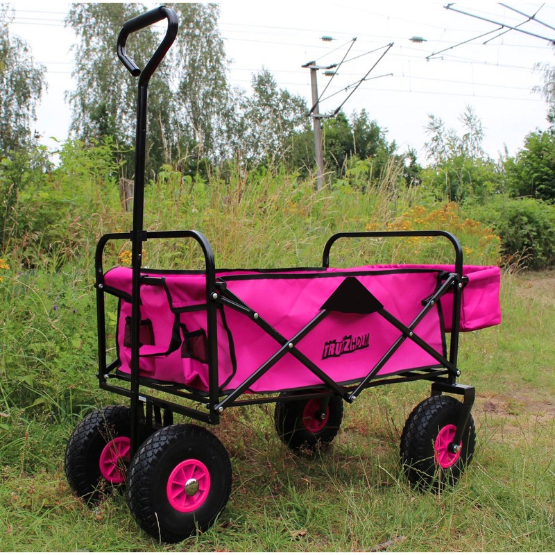 Chariot De Plage Charrette Pliable Pu-RÃ¤Der Sac De Queue Et Manche TÃ©Lescopique