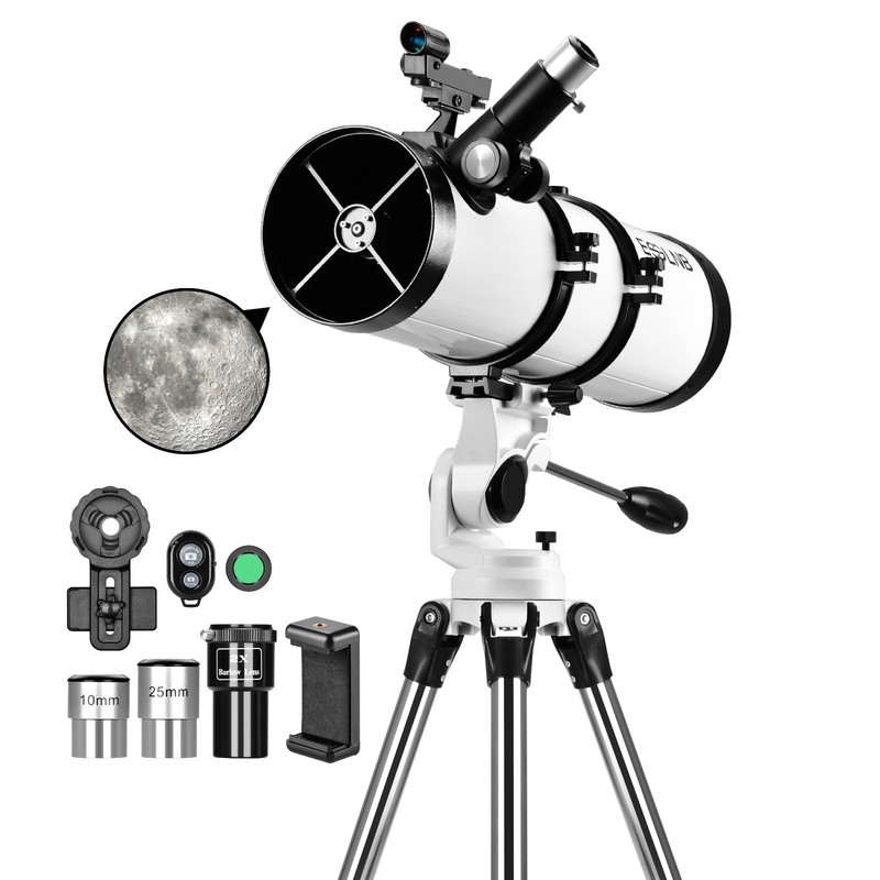 130mm Reflector Telescope with Upgrade Stainless Steel Tripod Stargazing APP