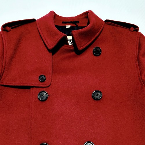 Pre-owned Burberry The Kensington Mid Length Wool Cashmere Red Coat Us 42/ L