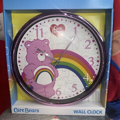 Care Bears Wall Clock Cheer Bear Brand New In Box. Small Scratching On The Bezel