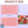 2 pcs Pink Number Chocolate Molds and Letter Silicone Molds,kitchen utensils,with Happy Birthday Cake Decorations Symbols,for Chocolate, Candy, ice cubes,cake cookies