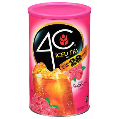 (4 Pack) 4C Raspberry Iced Tea Mix, 66.1 Oz, 1 Ct Natural Flavor Delicious Fruit