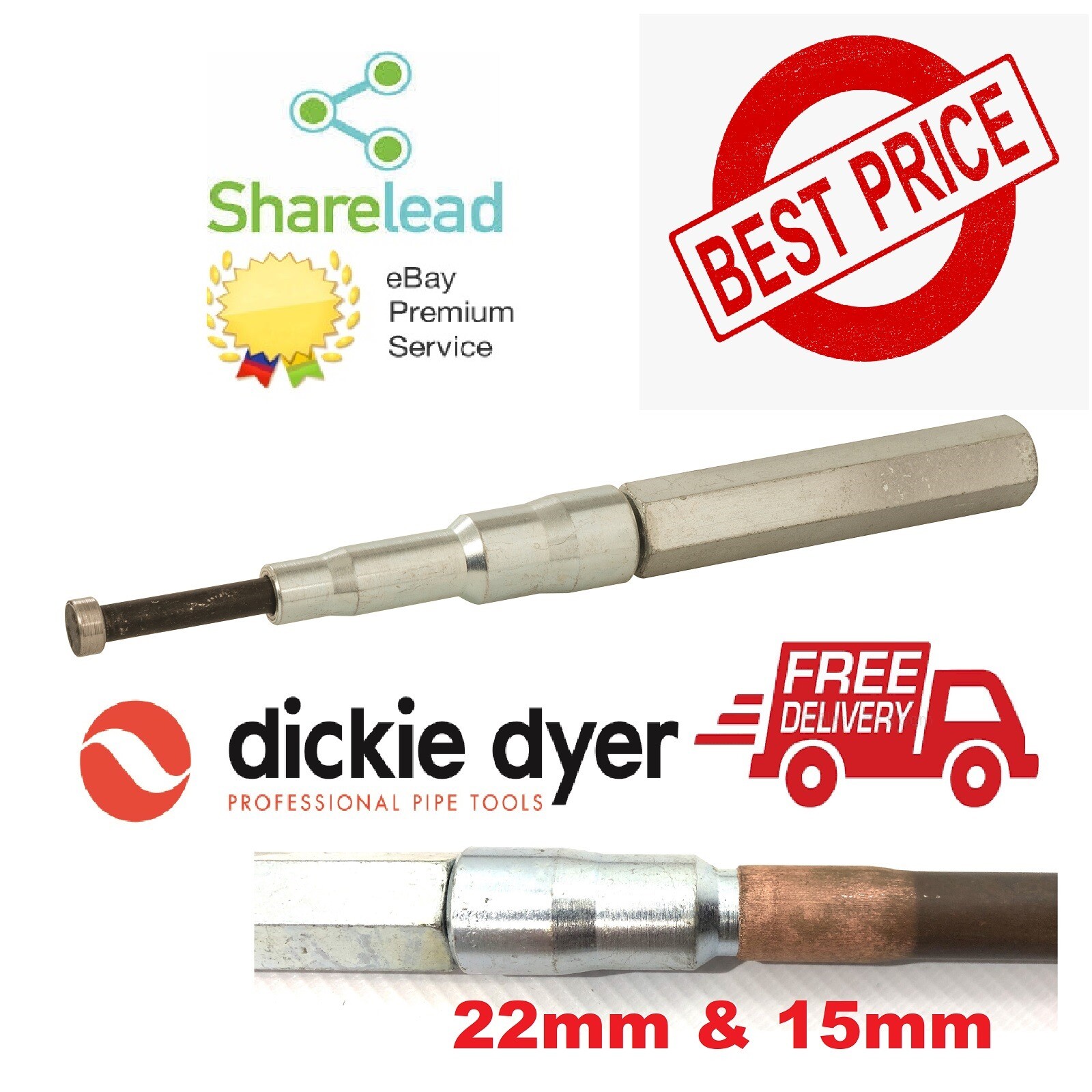 15/22MM COPPER PIPE SWAGE TUBE EXPANDER TOOL. MAKE SOLDER CONNECTOR