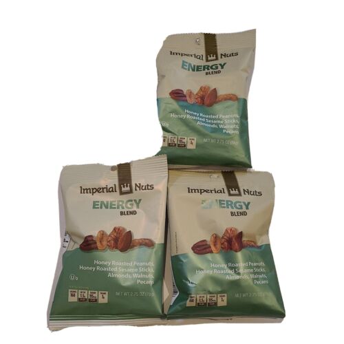 3 Bags Imperial Nuts Energy Blend 2.75 oz 78g Exp 07/28/2023