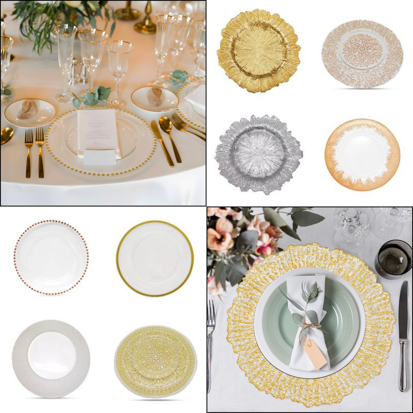 Glass Charger Plates 33cm 13in Event Wedding Banquet Dinner Table Setting Decor