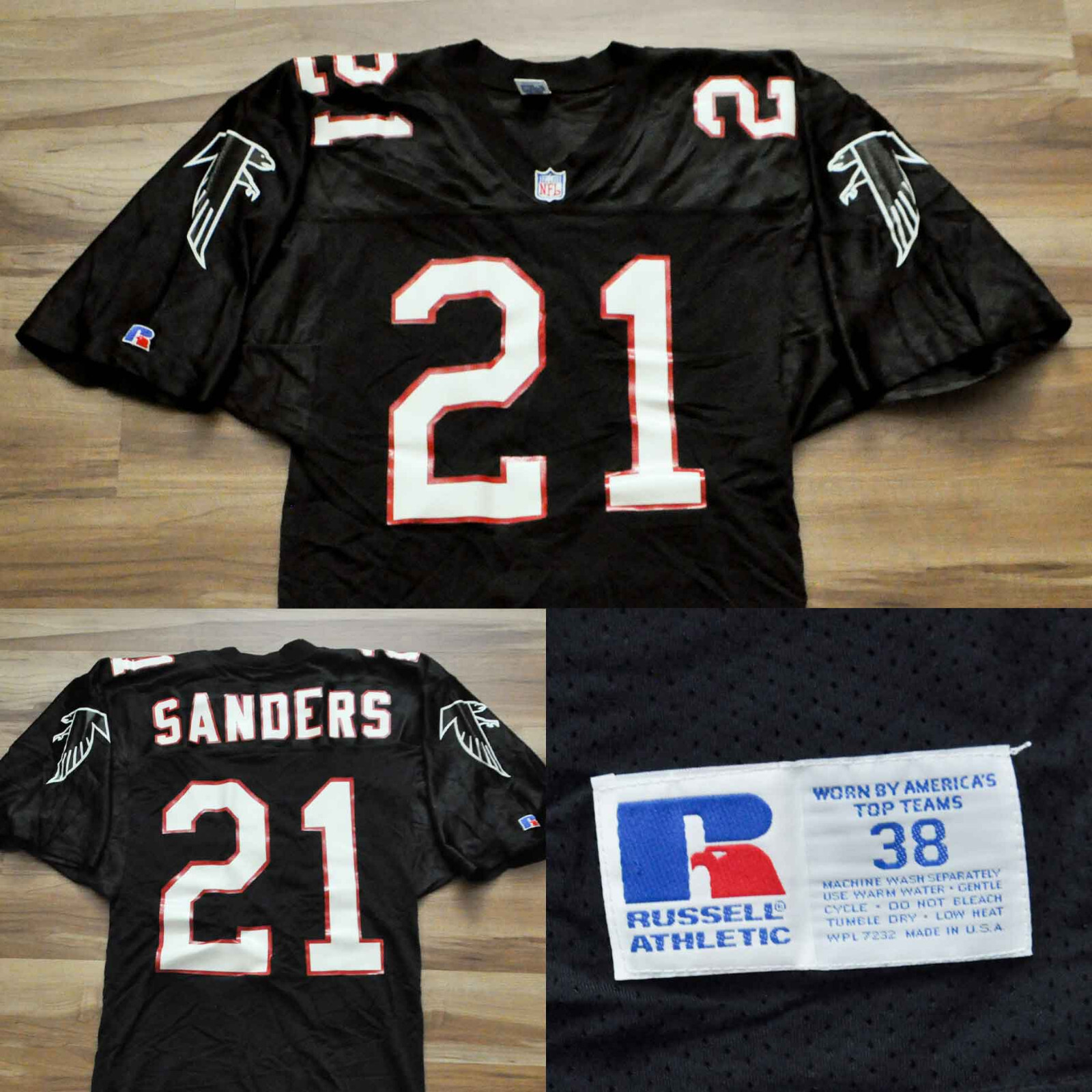 Deion Sanders Atlanta Falcons Russell Jersey Authentic Black