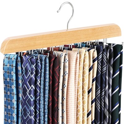 RESOVO Upgraded Tie Rack Hanger with 20 Foldable Metal Hooks Space Saving Nec...
